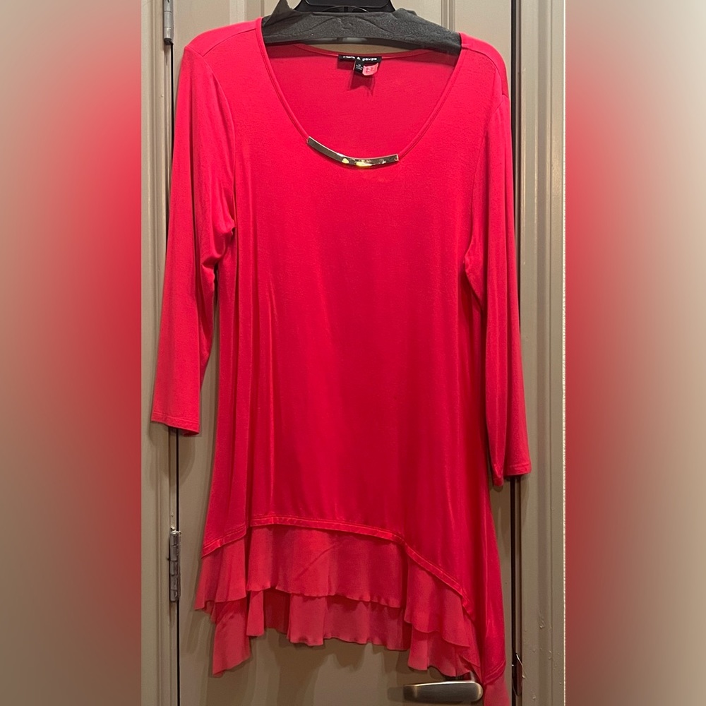 Peach colored dressy blouse, worn once and dry cleaned